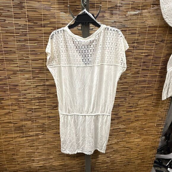 Clavin Klein Womens Crochet Trim V-Neck Dress Swim Cover-up Size L - Picture 3 of 3